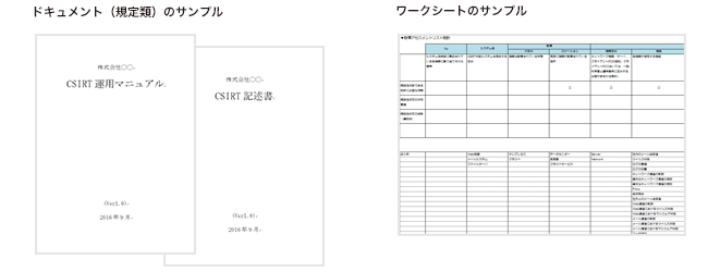 ドキュメント(規定類)とワークシートのサンプル